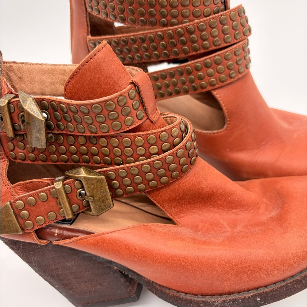 Jeffrey Campbell Orange Studded Heeled Boots